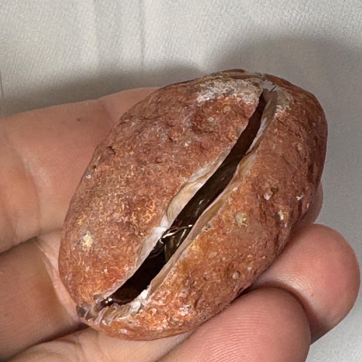 [shopname] - Brazilian Geode Ring Box with Sparkling Druzy Crystal Interior — Natural Agate Proposal Box, rock decor