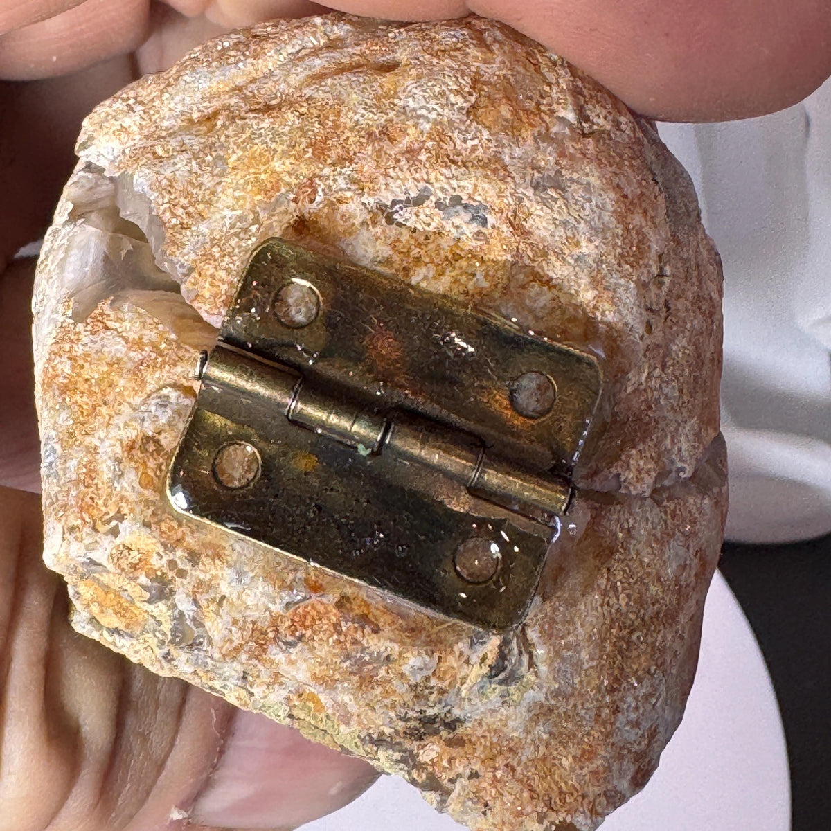 [shopname] - One-of-a-Kind Druzy Geode Ring Box — Natural Brazilian Agate Proposal Keepsake, rock decor