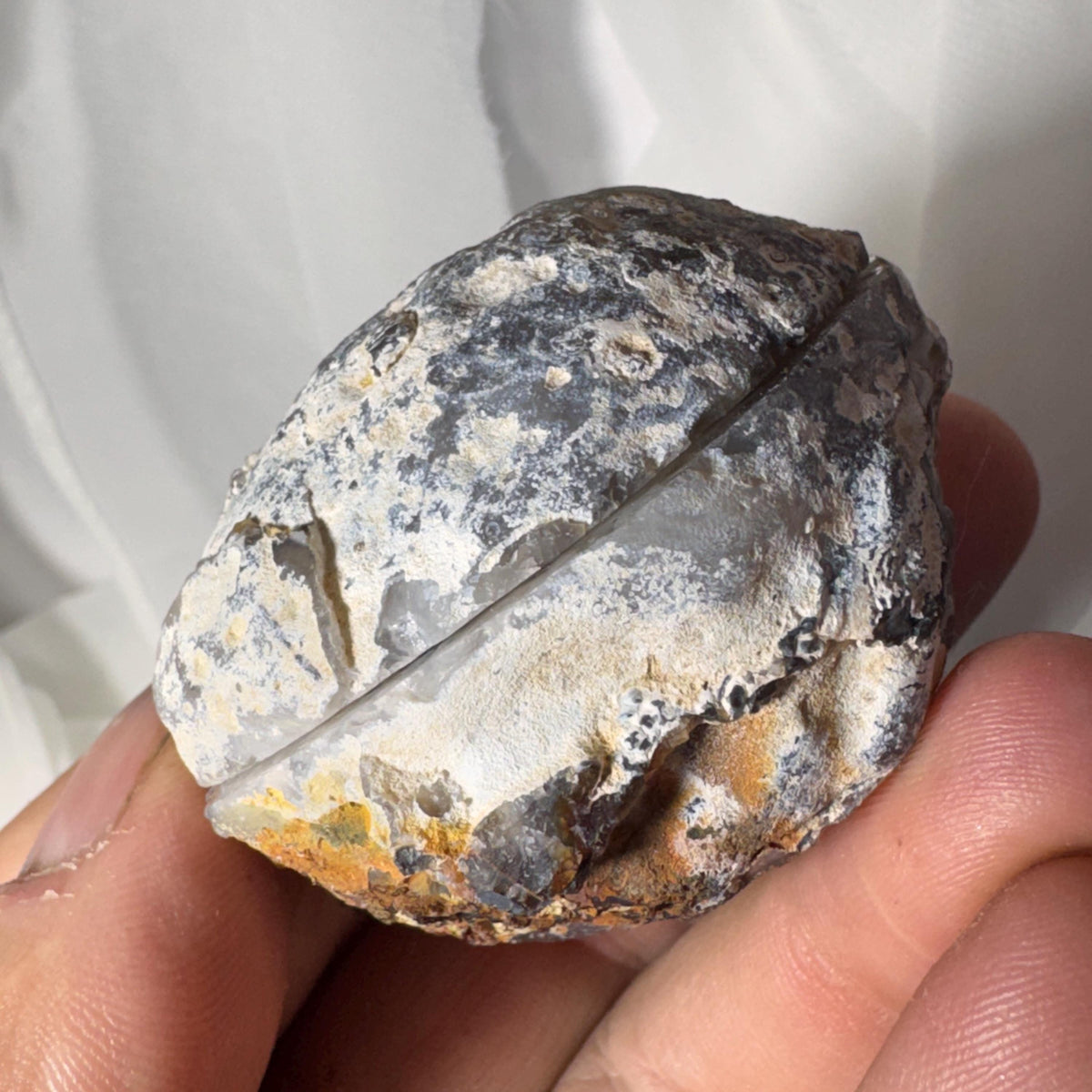 [shopname] - Brazilian Geode Ring Box with Sparkling Druzy Crystal Interior — Natural Agate Proposal Box, rock decor