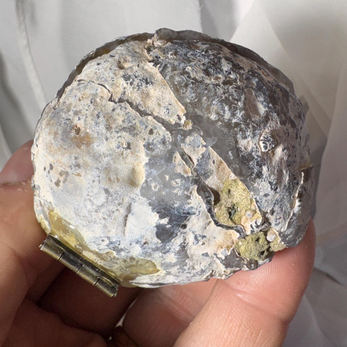 [shopname] - Brazilian Geode Ring Box with Sparkling Druzy Crystal Interior — Natural Agate Proposal Box, rock decor
