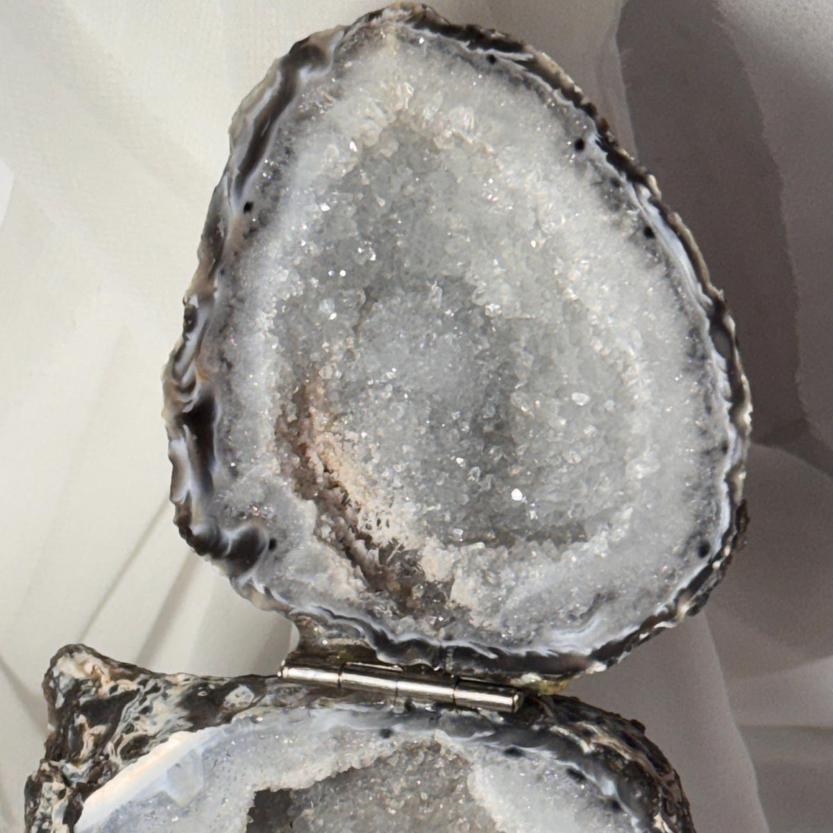 [shopname] - One-of-a-Kind Druzy Geode Ring Box — Natural Brazilian Agate Proposal Keepsake, rock decor
