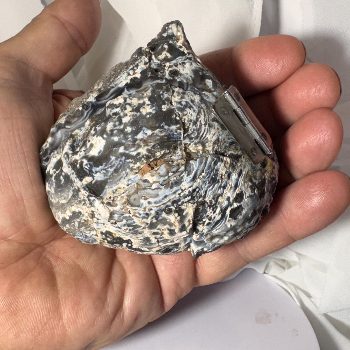 [shopname] - One-of-a-Kind Druzy Geode Ring Box — Natural Brazilian Agate Proposal Keepsake, rock decor