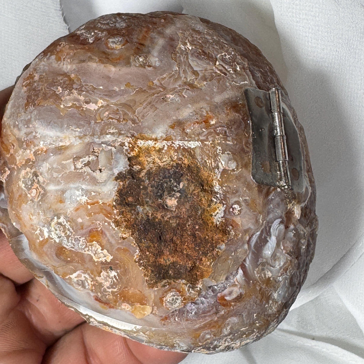 [shopname] - One-of-a-Kind Amethyst Druzy Geode Ring Box — Natural Brazilian Agate Proposal Keepsake, rock decor