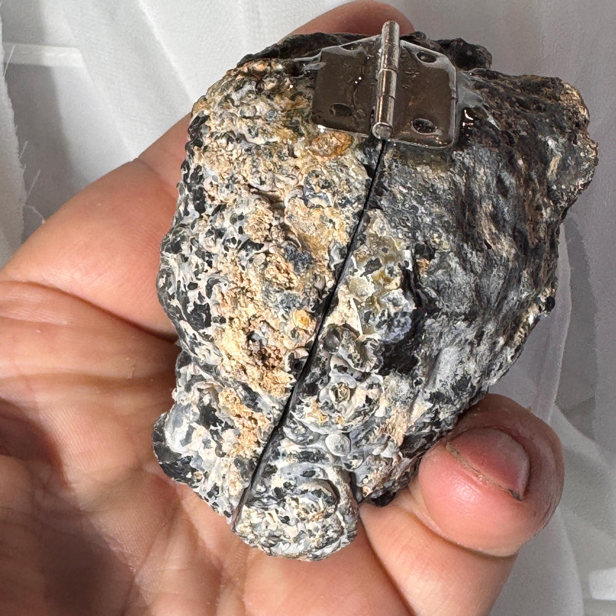[shopname] - One-of-a-Kind Druzy Geode Ring Box — Natural Brazilian Agate Proposal Keepsake, rock decor