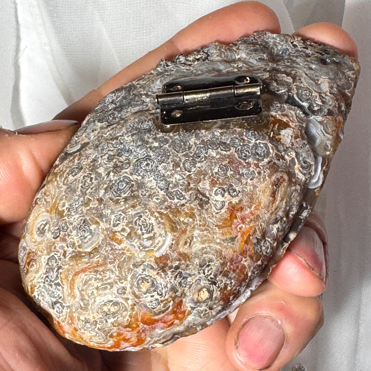 [shopname] - One-of-a-Kind Druzy Geode Ring Box — Natural Brazilian Agate Proposal Keepsake, rock decor