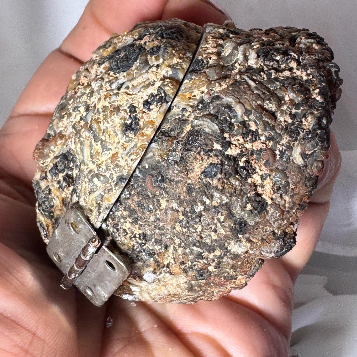 [shopname] - Brazilian Geode Ring Box with Sparkling Druzy Crystal Interior — Natural Agate Proposal Box, rock decor