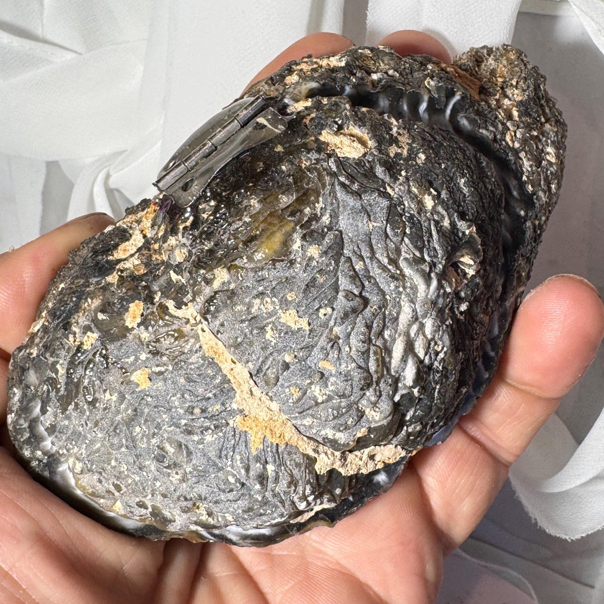 [shopname] - One-of-a-Kind Citrine Druzy Geode Ring Box — Natural Brazilian Agate Proposal Keepsake, rock decor