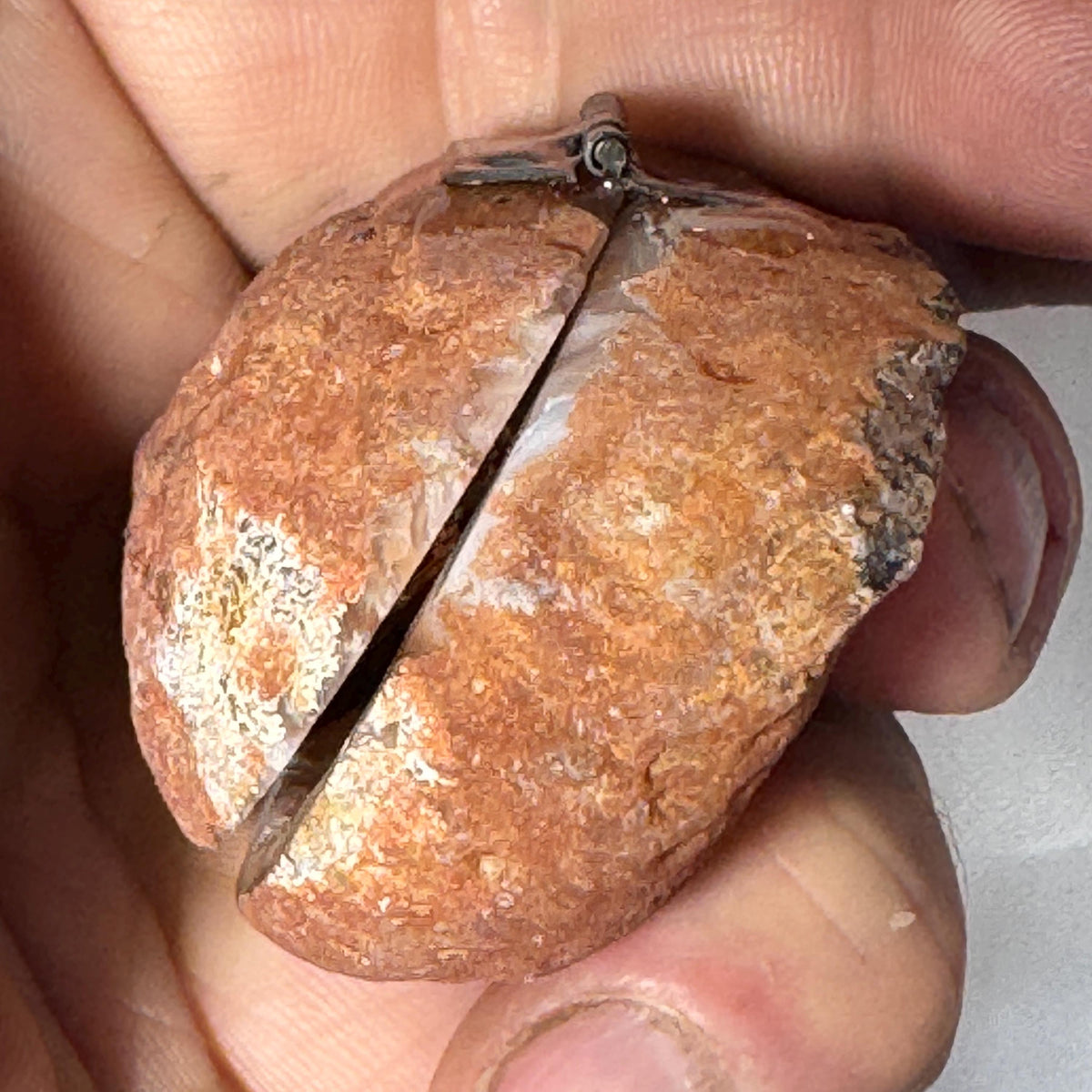 [shopname] - Brazilian Geode Ring Box with Sparkling Druzy Crystal Interior — Natural Agate Proposal Box, rock decor