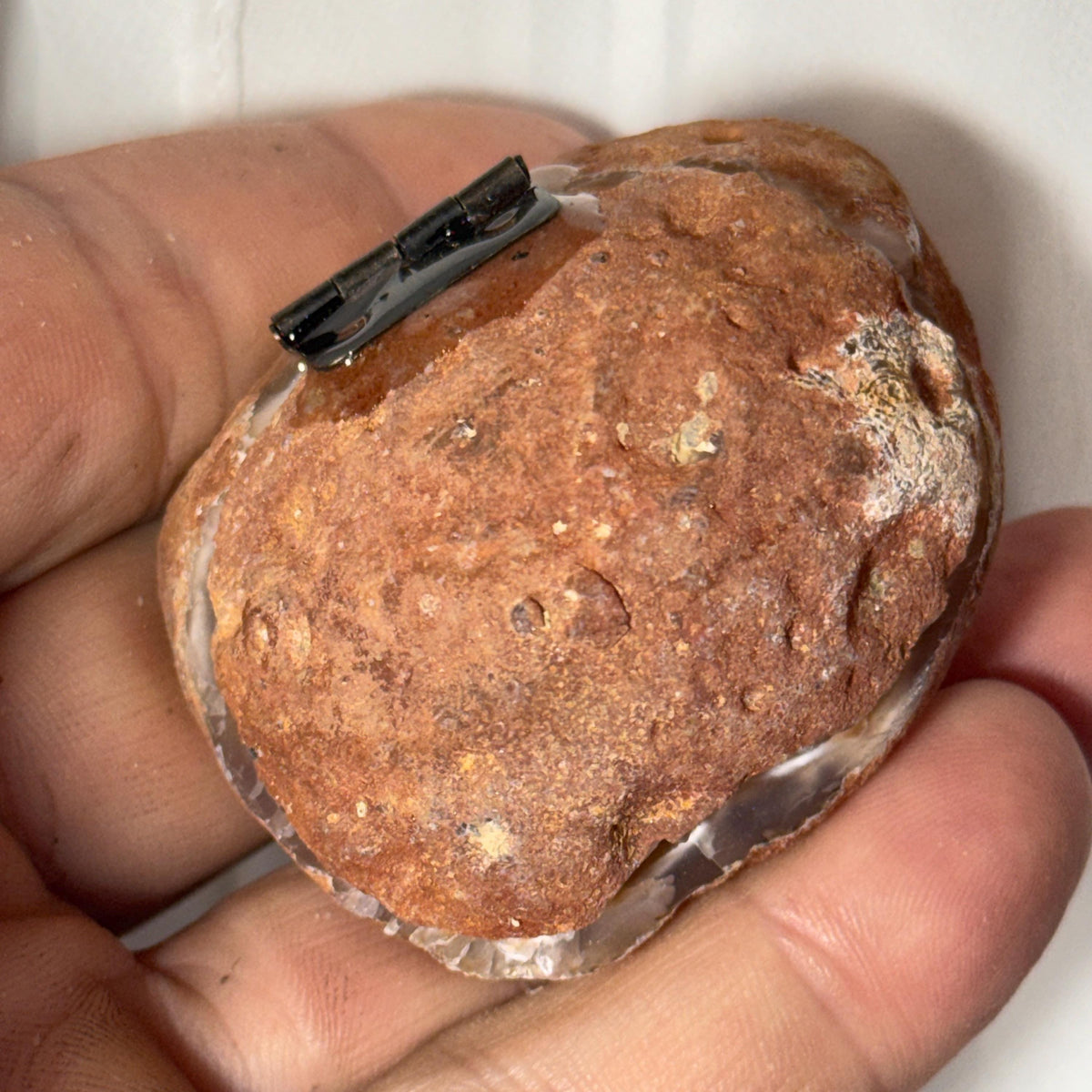 [shopname] - Brazilian Geode Ring Box with Sparkling Druzy Crystal Interior — Natural Agate Proposal Box, rock decor