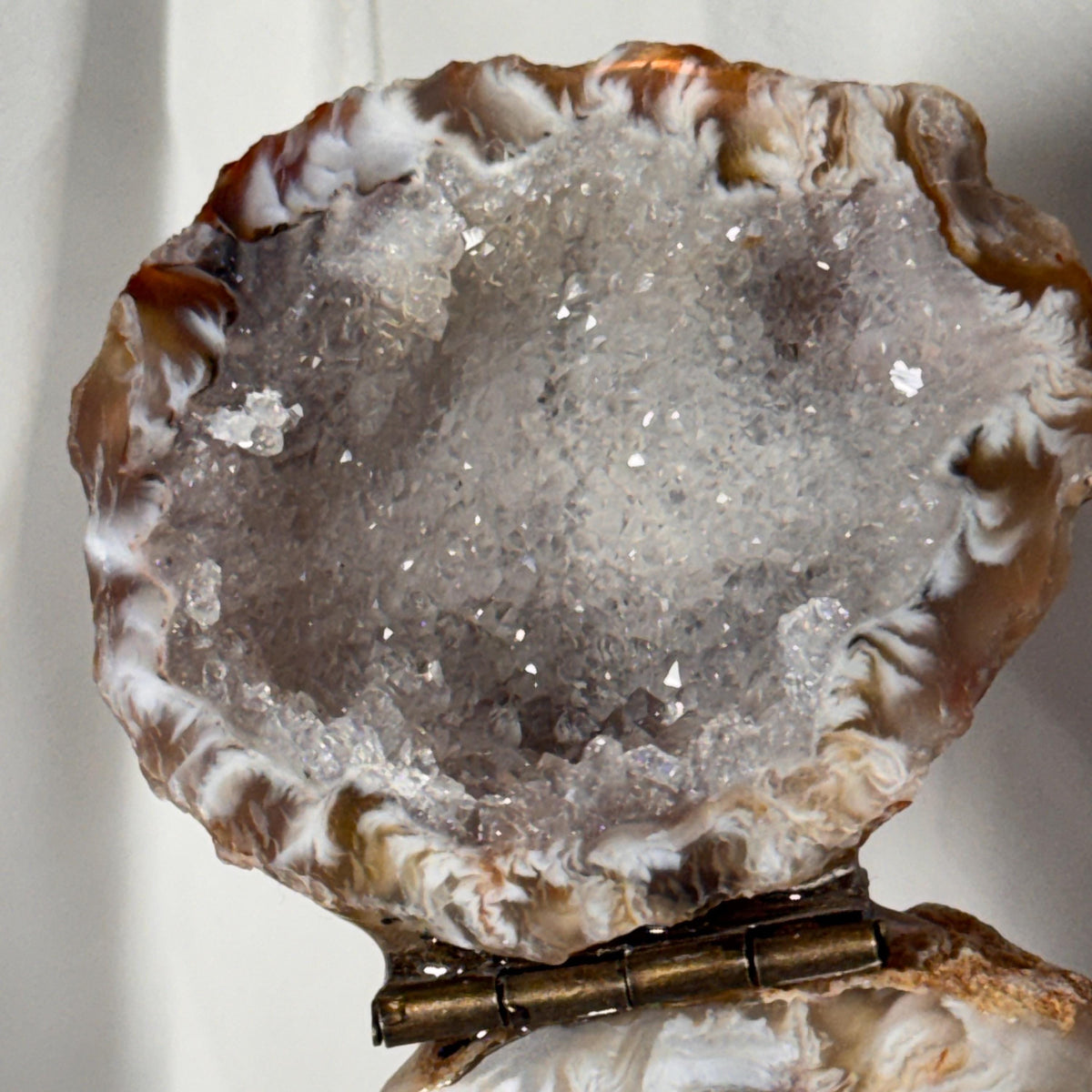 [shopname] - One-of-a-Kind Druzy Geode Ring Box — Natural Brazilian Agate Proposal Keepsake, rock decor