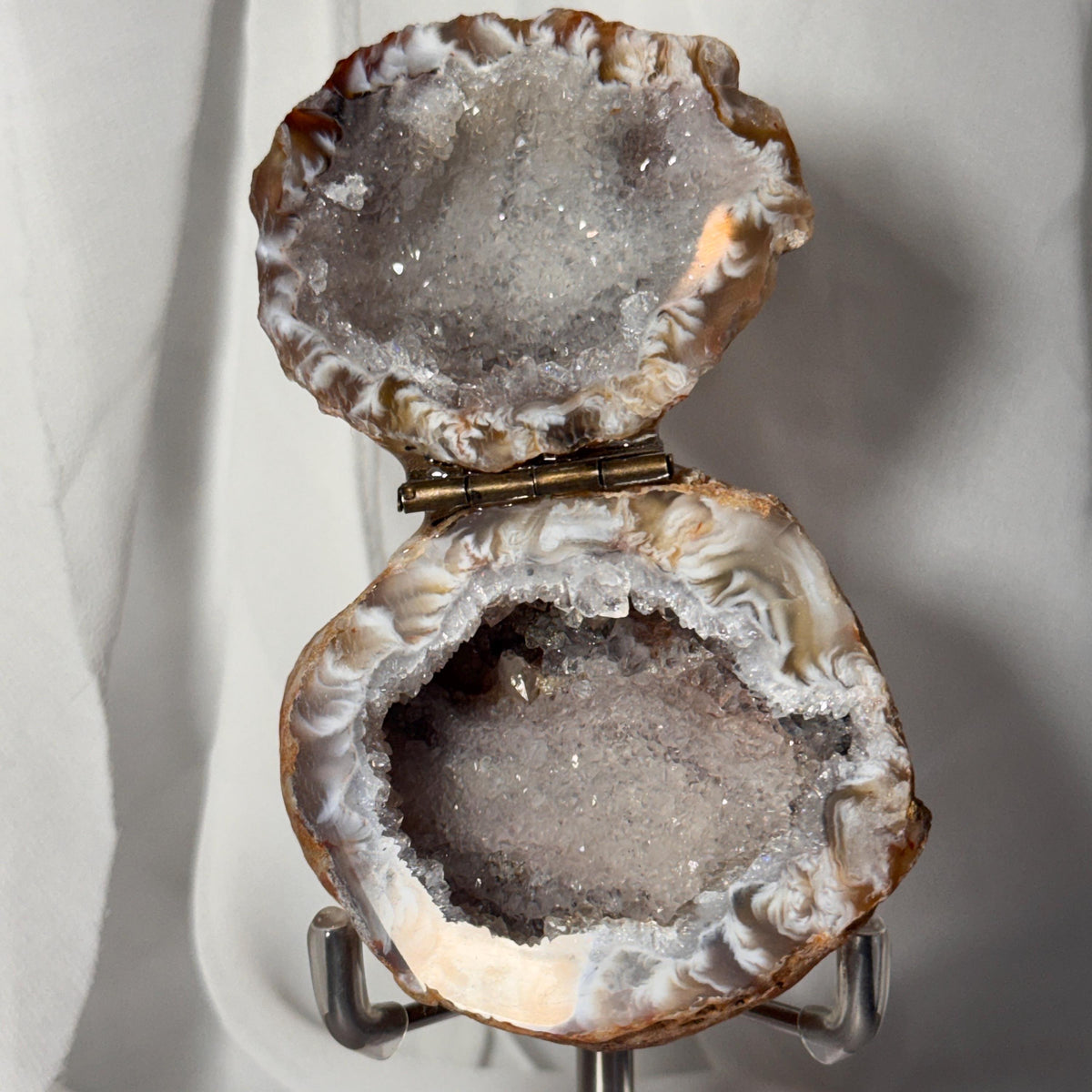 [shopname] - One-of-a-Kind Druzy Geode Ring Box — Natural Brazilian Agate Proposal Keepsake, rock decor