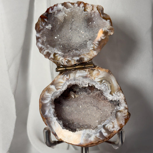 [shopname] - One-of-a-Kind Druzy Geode Ring Box — Natural Brazilian Agate Proposal Keepsake, rock decor
