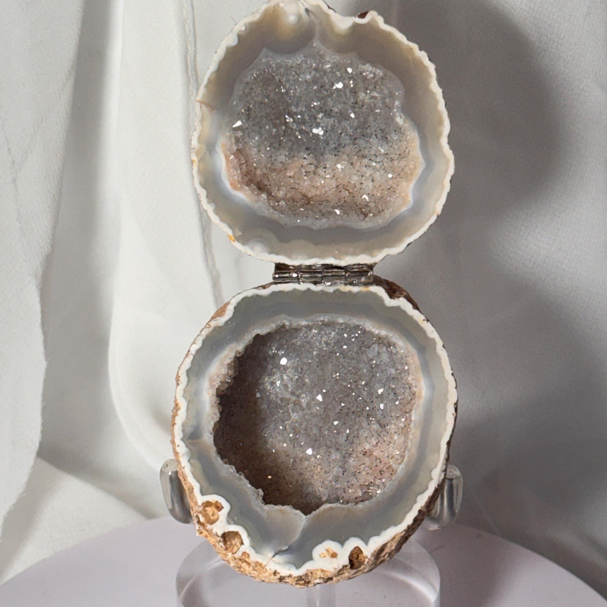 [shopname] - One-of-a-Kind Druzy Geode Ring Box — Natural Brazilian Agate Proposal Keepsake, rock decor
