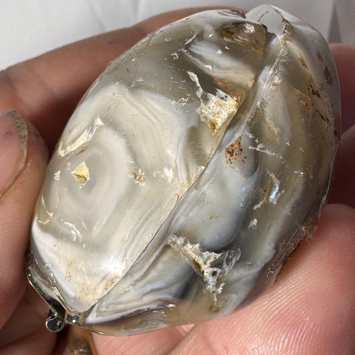 [shopname] - Natural Geode Trinket Box — Small Hinged Stone Box for Earrings & Jewelry, rock decor
