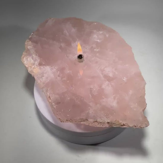 Rose Quartz Rock Candle
