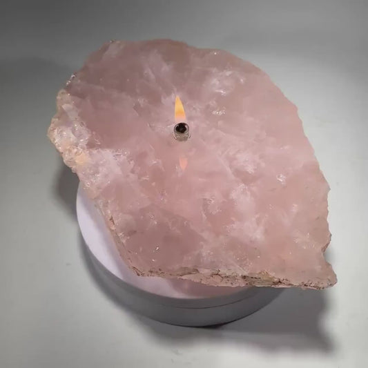 Rose Quartz Rock Candle