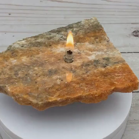 Orchid Calcite Rock Oil Lamp Gift Box