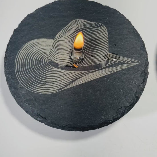 Western Themed Rock oil candle