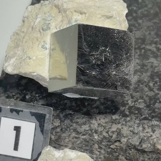 Large Navajun Spain Pyrite Cube in Matrix