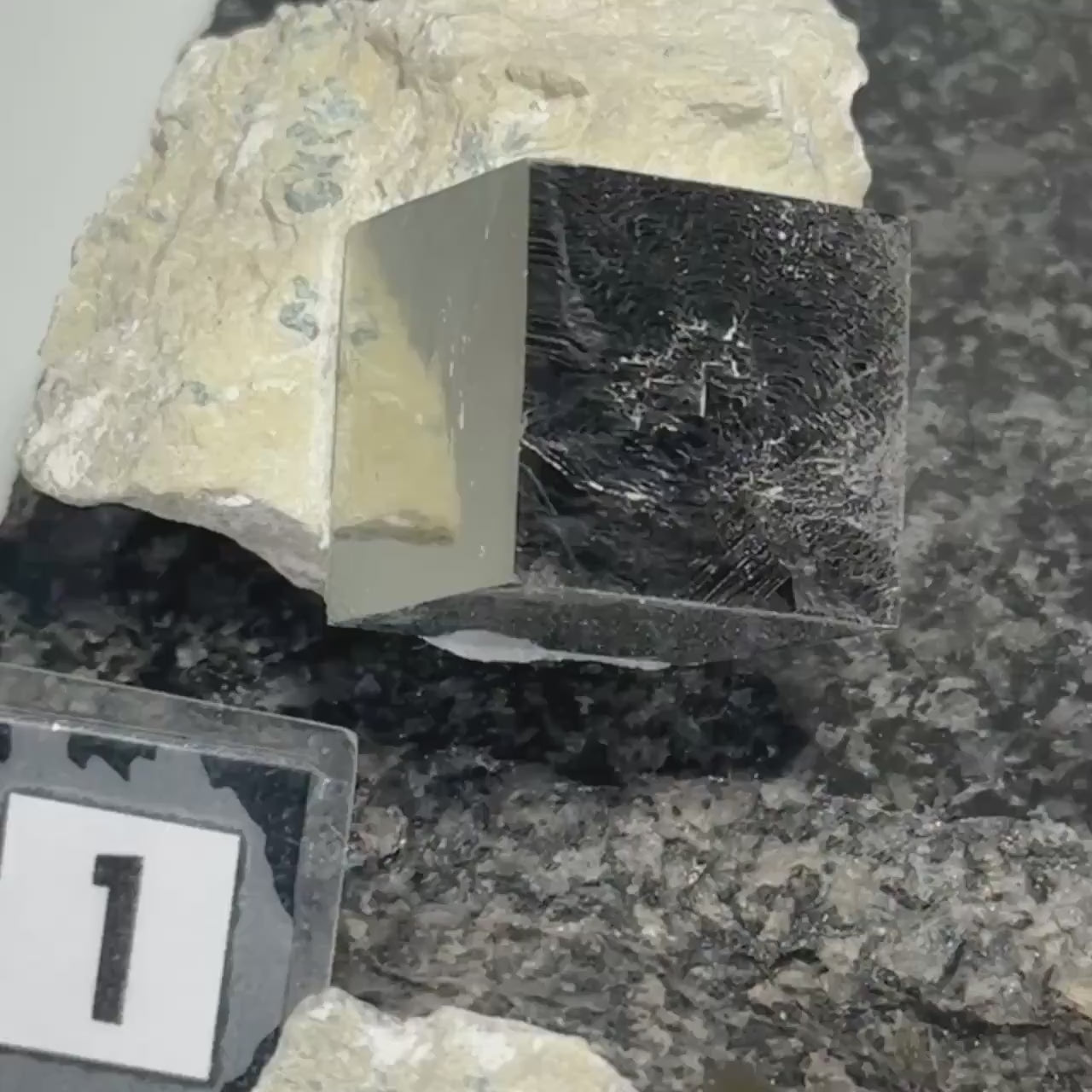 Large Navajun Spain Pyrite Cube in Matrix