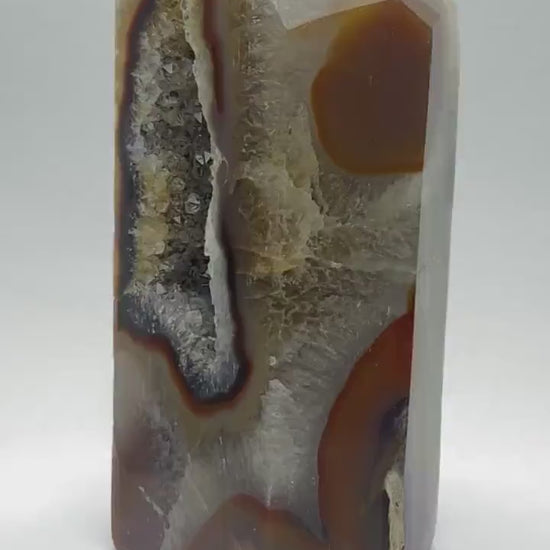 Large Brazilian Agate Geode Obelisk