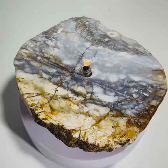 Rock Candle gift box - purple agate