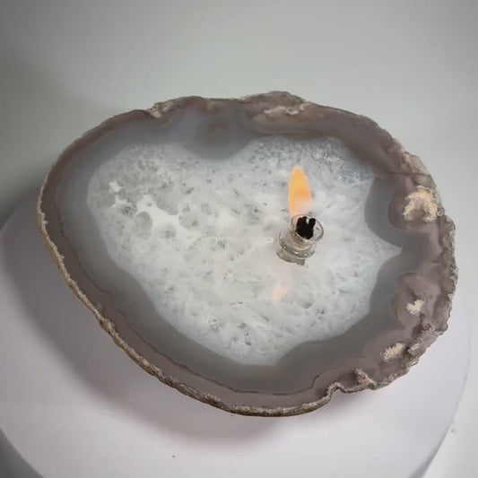 Thick Agate Geode Rock Candle