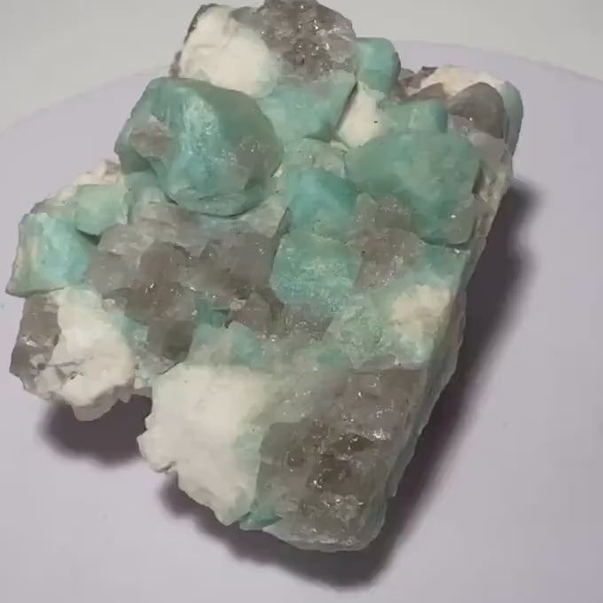 Amazonite Crystal with Smoky Quartz