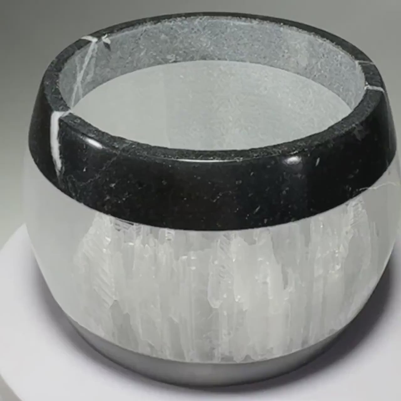 Selenite & Marble Tea Light Holder