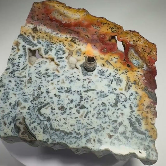 Marcasite Agate Rock Candle