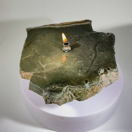 Polychrome Jasper Rock Candle