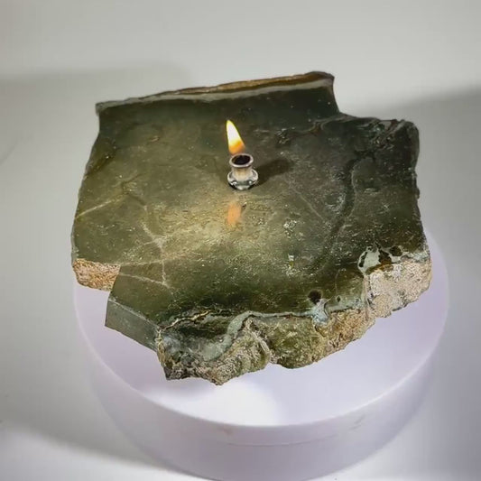 Polychrome Jasper Rock Candle