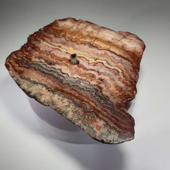Crazy Lace Agate Rock Candle