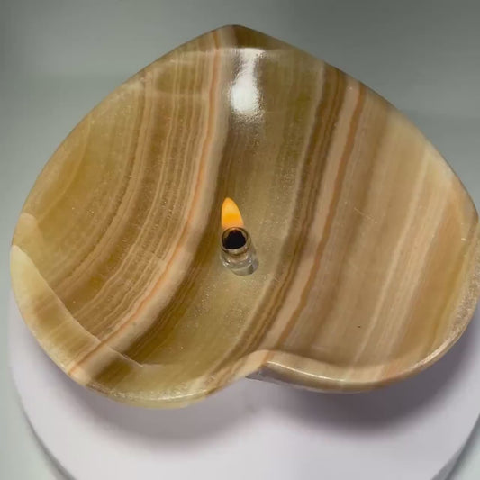 Rock Candle - Onyx Heart