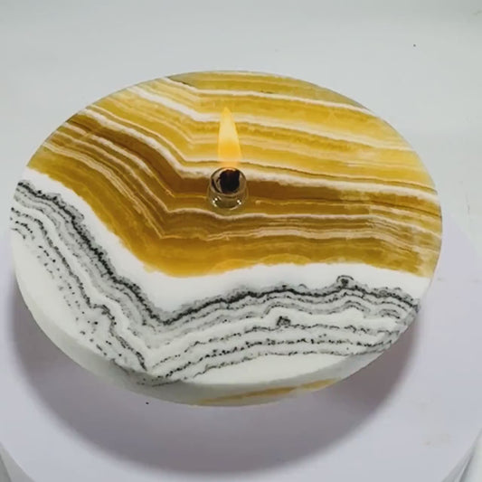 Grass Flower Calcite Rock Candle