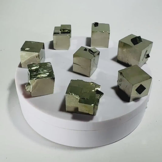 Small pyrite cube with small cube