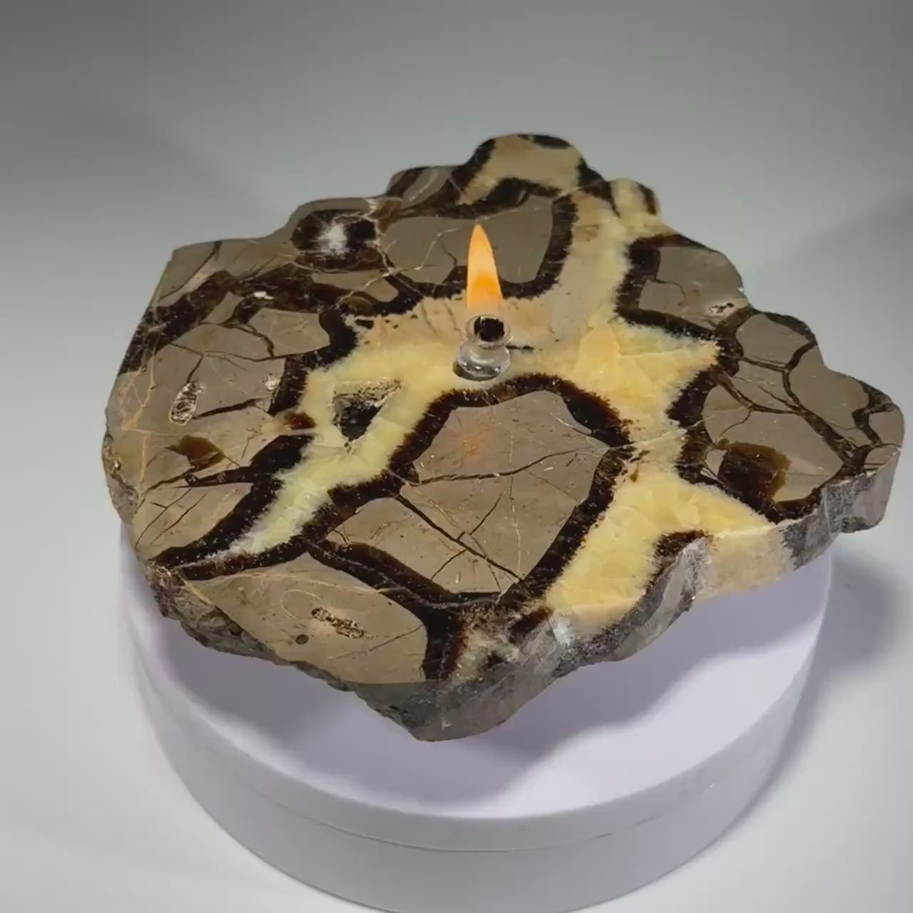 Septarian Stone Rock Candle