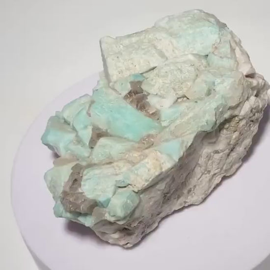Amazonite crystal with smoky quartz
