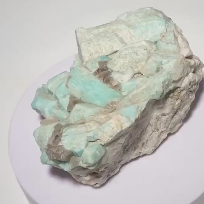 Amazonite crystal with smoky quartz