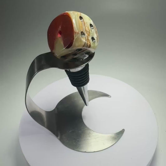 Onyx Dice Wine Bottle Stopper