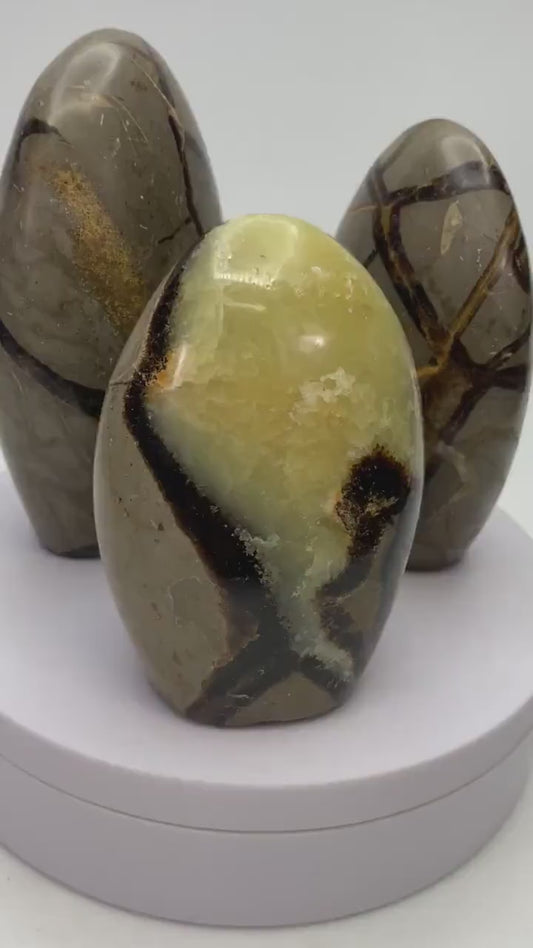 Septarian Nodule Freeform — Polished Dragon's Egg Crystal from Utah