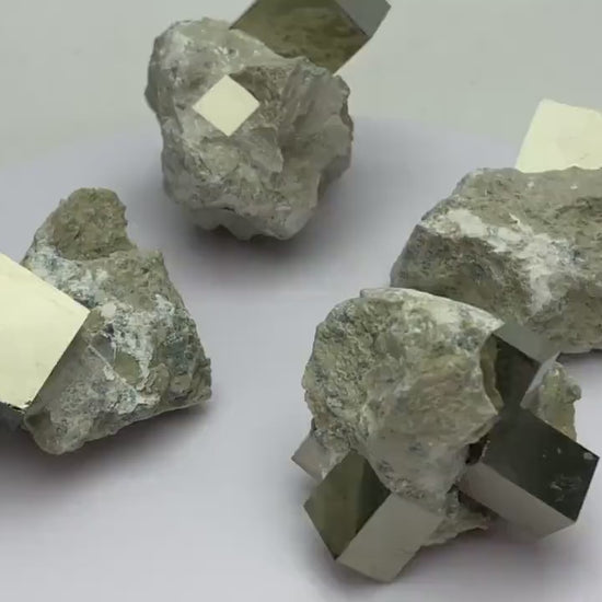 Small Pyrite cube crystals in Matrix from Navajun Spain
