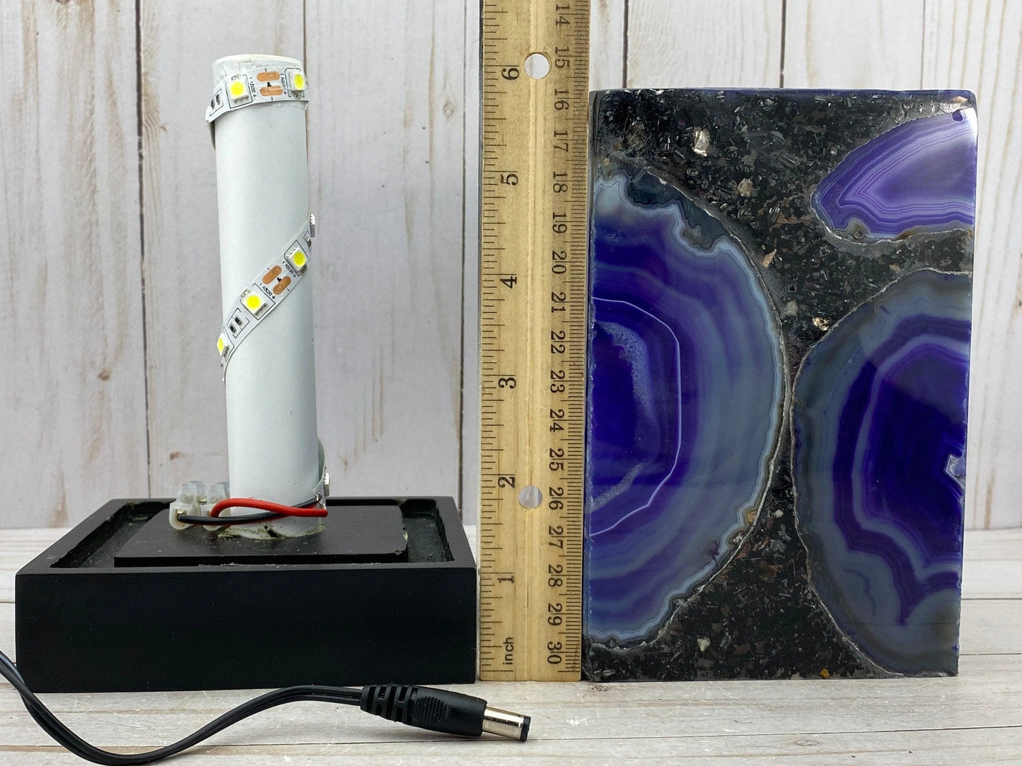 Accent Lamp, purple agate, 7-in tall - RocciaRoba