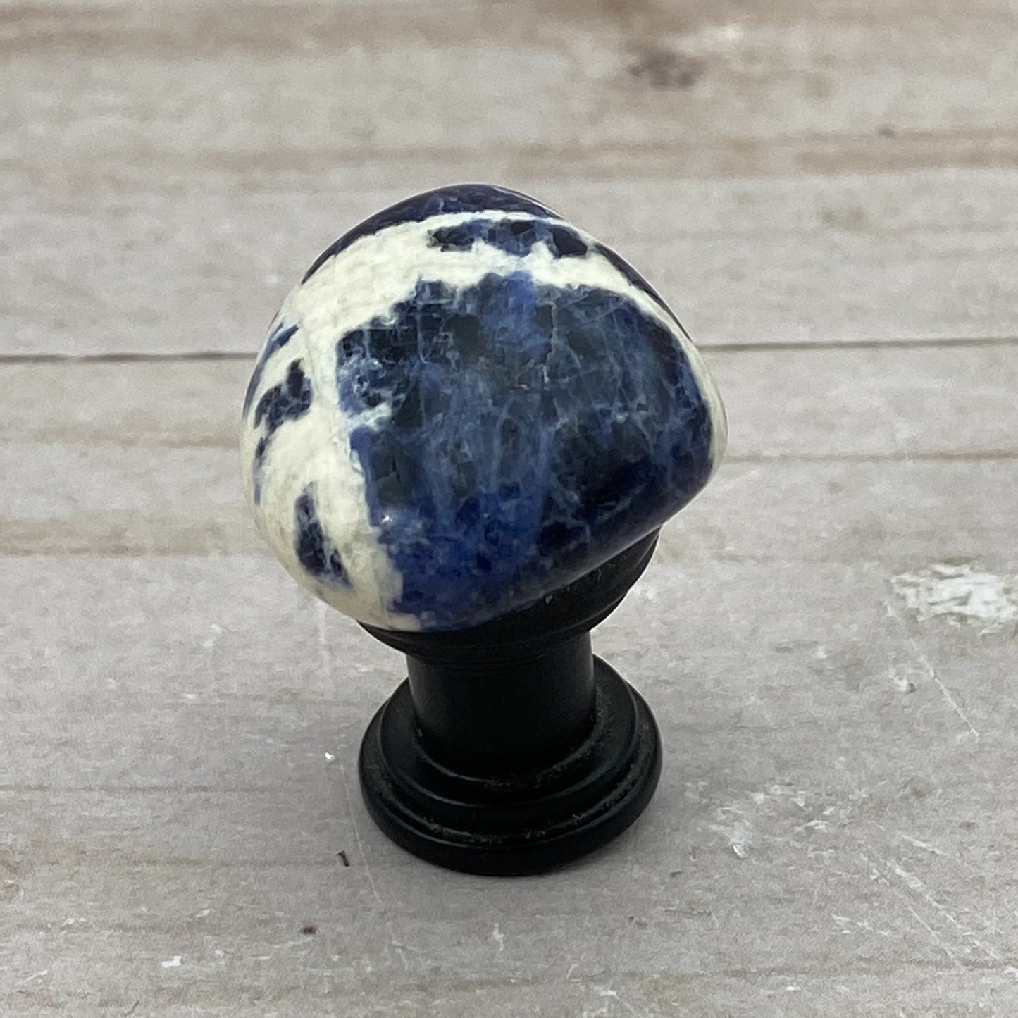 Cabinet knob pair - tumbled sodalite - RocciaRoba