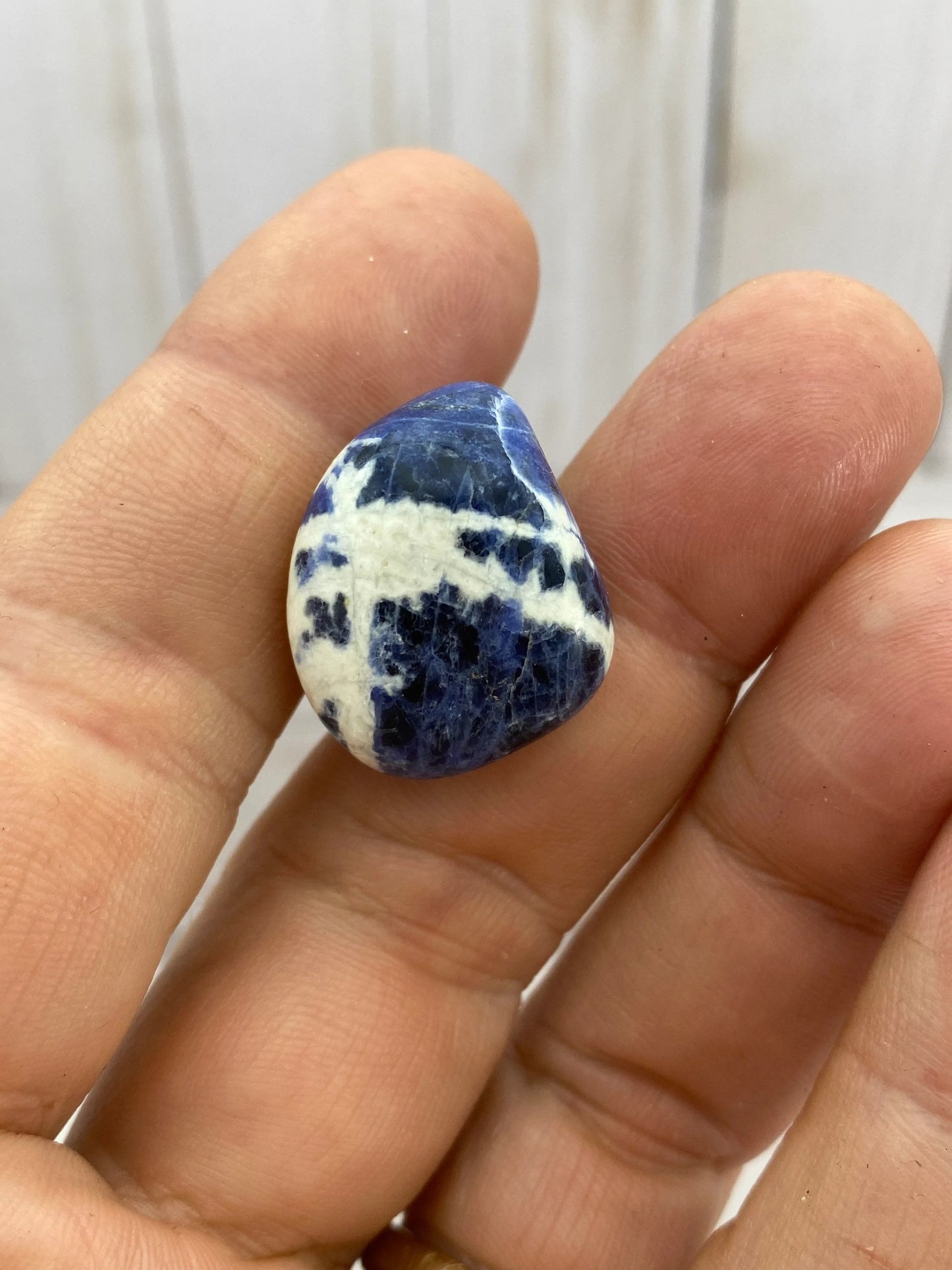 Cabinet knob pair - tumbled sodalite - RocciaRoba