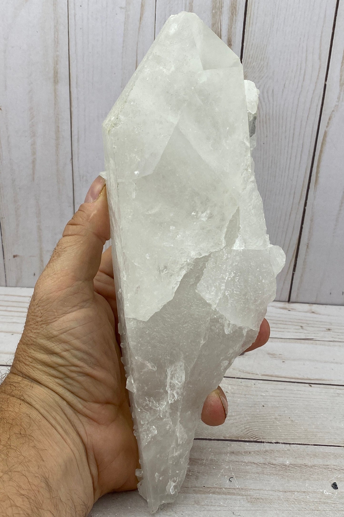 Clear quartz crystal cluster point, 3.75lbs+