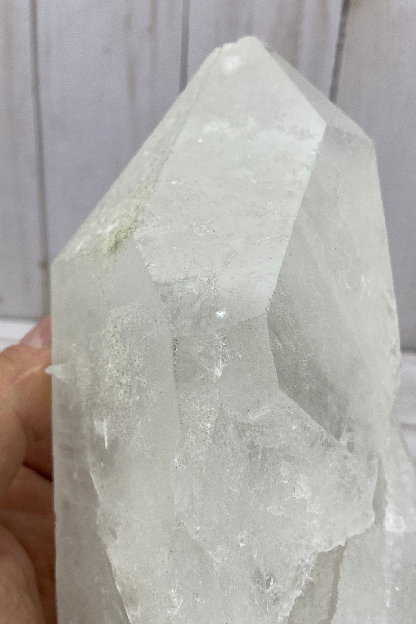 Clear quartz crystal cluster point, 3.75lbs+