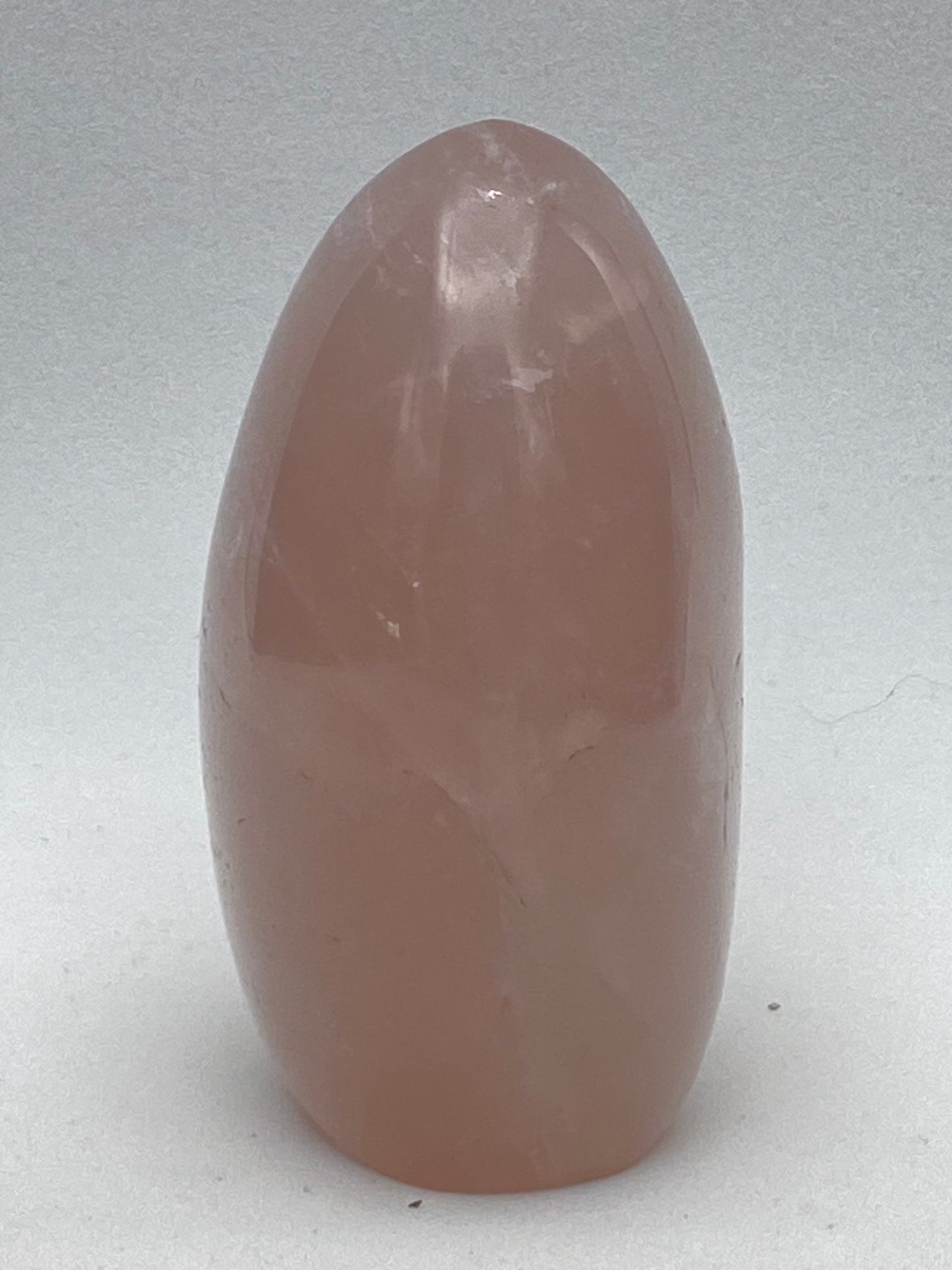 Polished rose quartz - free standing