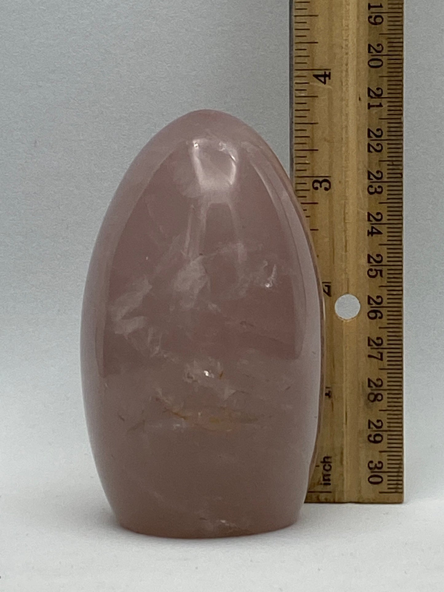 Polished rose quartz - free standing