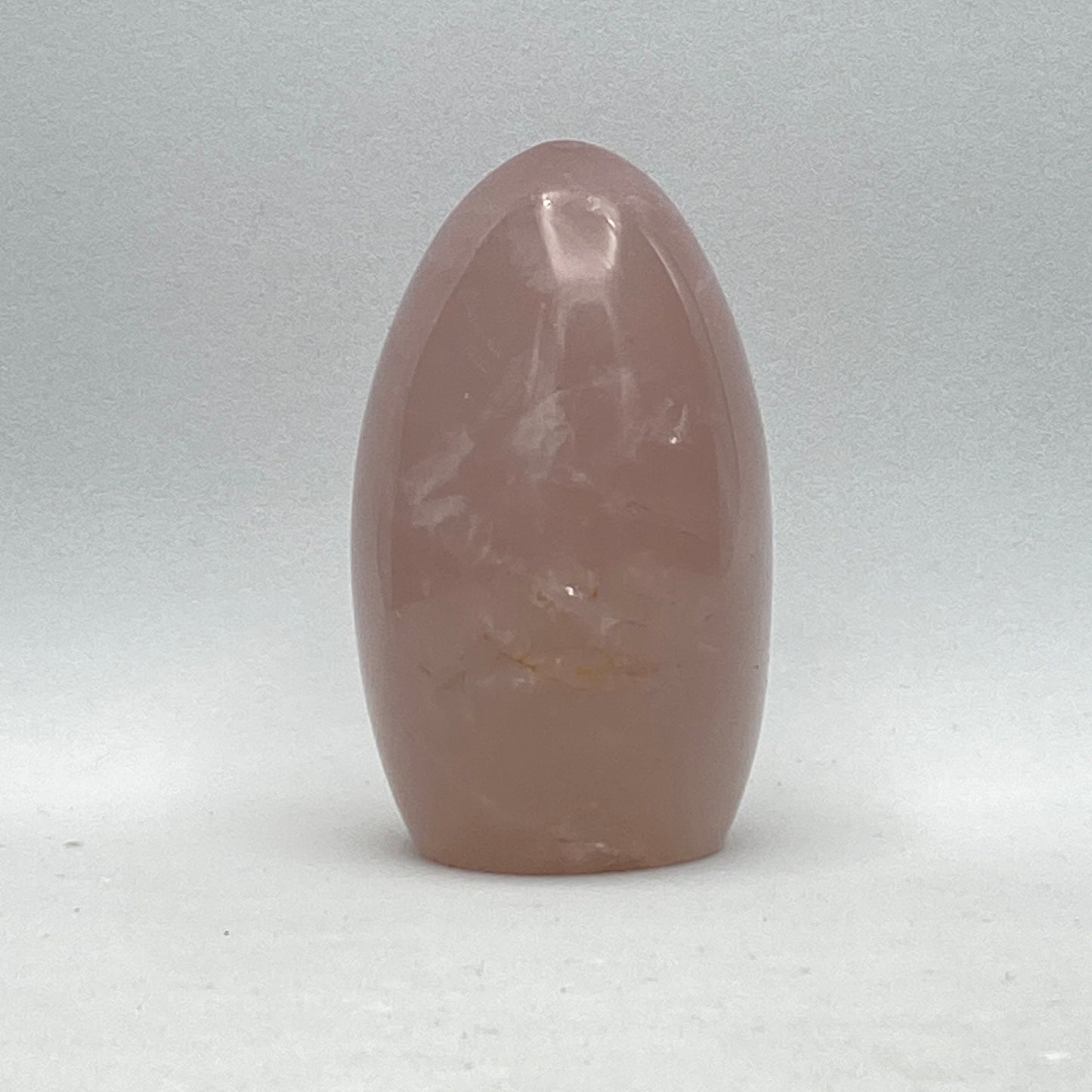 Polished rose quartz - free standing